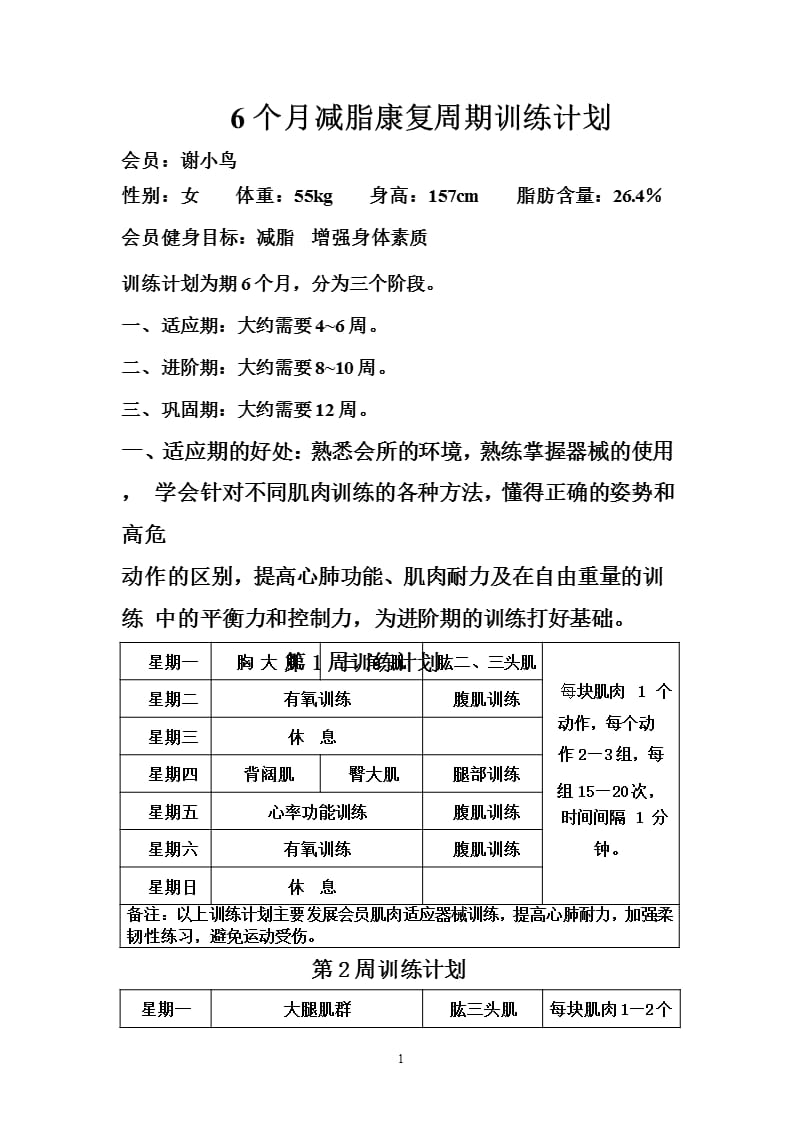 9个月减脂训练计划（2020年12月16日整理）.pptx_第1页