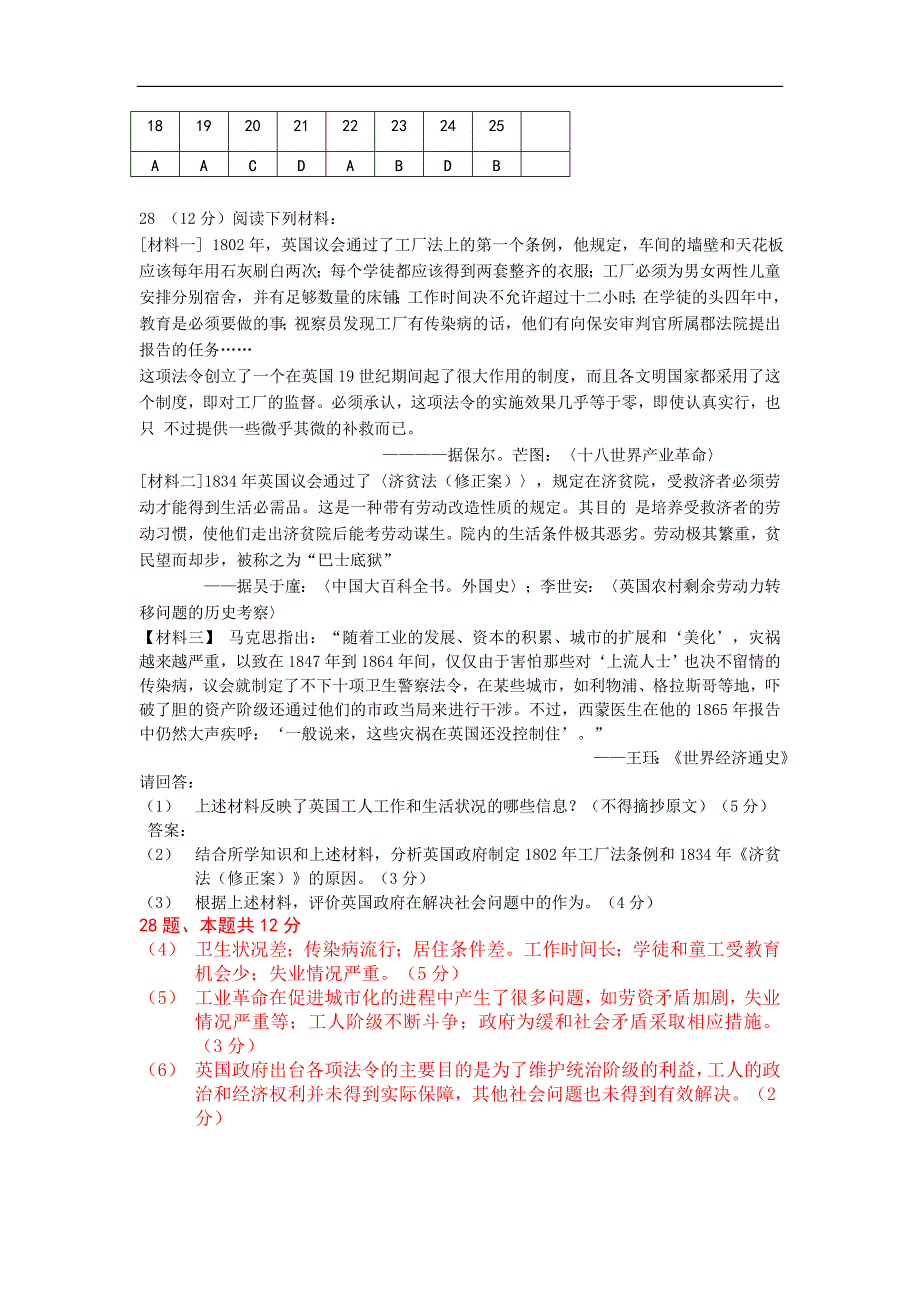 2006年全国各地高考历史试卷分类 世界史部分 人教版_第2页