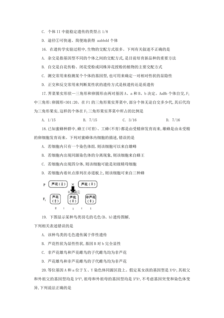 河南省2019-2020学年高二生物12月月考试题_第4页