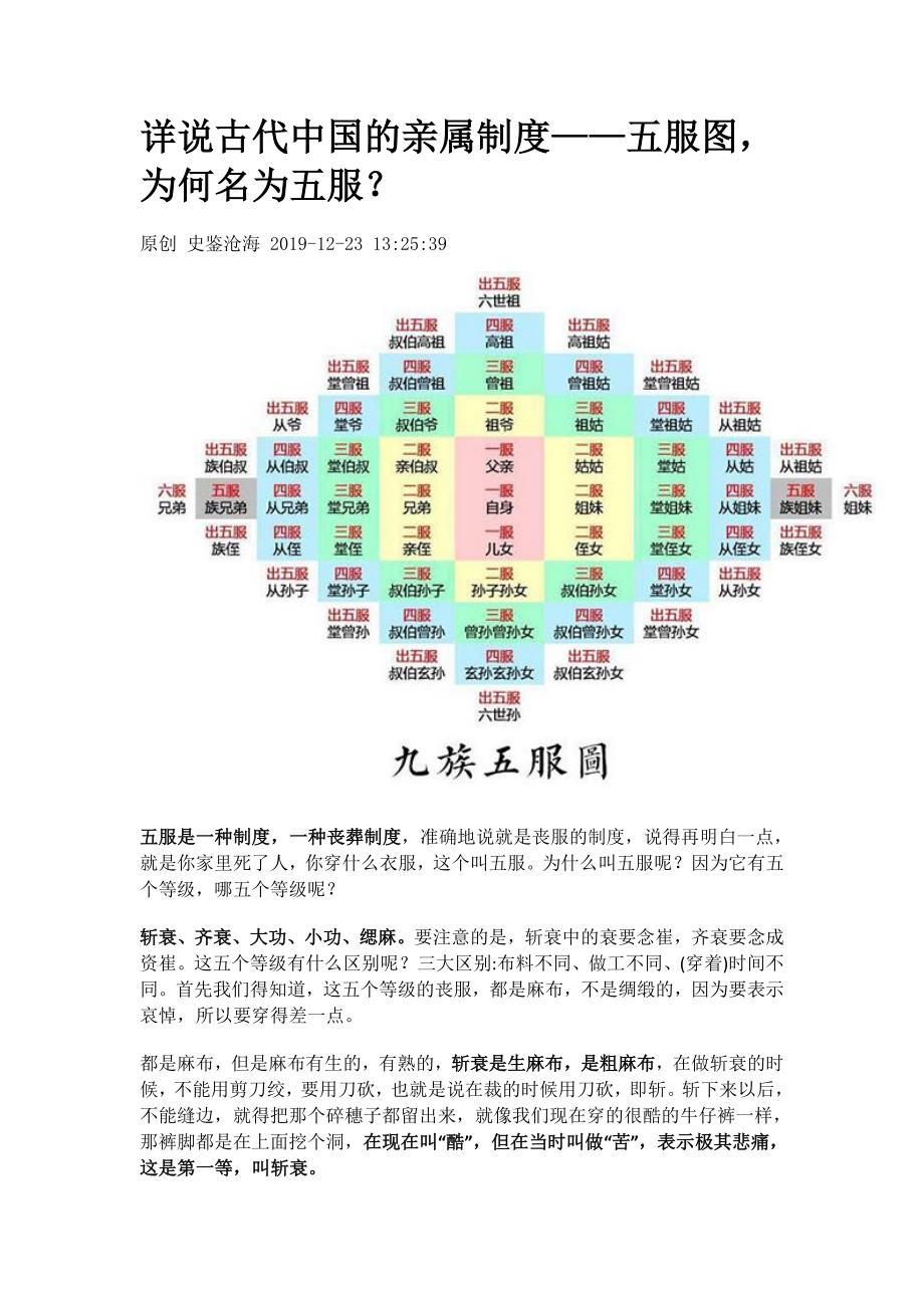 详说古代中国的亲属制度——五服图_第1页