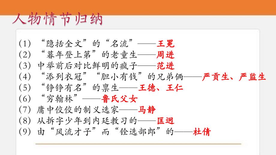 部编版九年级语文下册《儒林外史》名著阅读训练题PPT课件_第4页