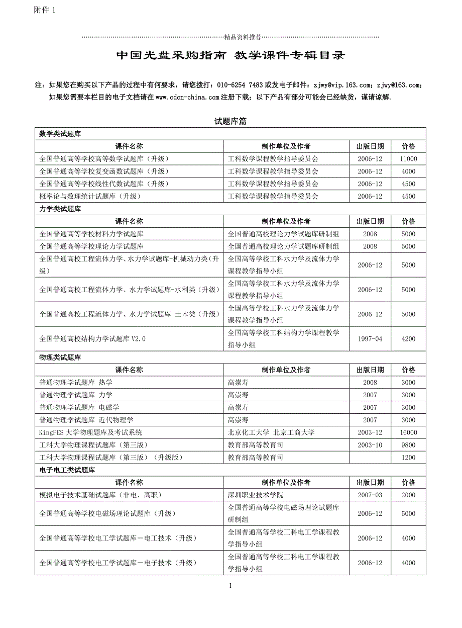 试题库资源目录doc-全球发展学习网络重庆远程学习中心_第1页