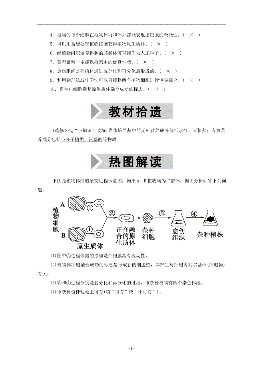 2021高考生物一轮复习第十一单元现代生物科技专题第37讲细胞工程学案新人教版120_第3页