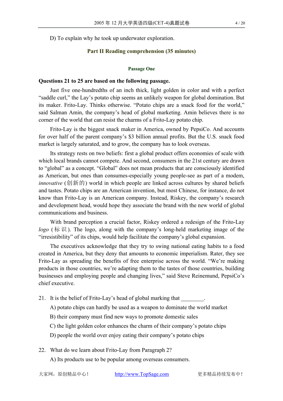 2005年12月大学英语四级.doc_第4页