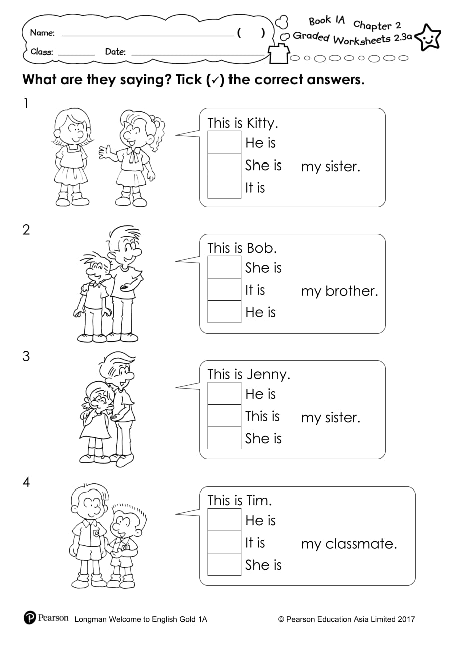 少儿英语--单元工作纸Graded Worksheets--2--GWS_3_第1页