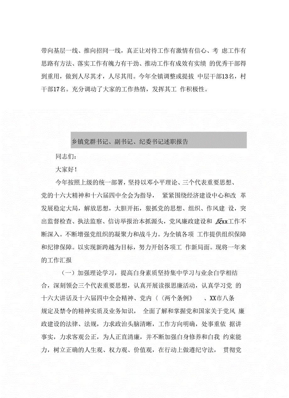 《乡镇党组委员述职述廉报告》_第5页