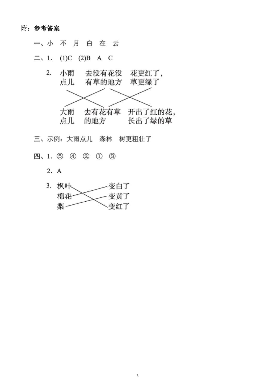 小学语文部编版一年级上册《想象》单元主题突破卷_第3页