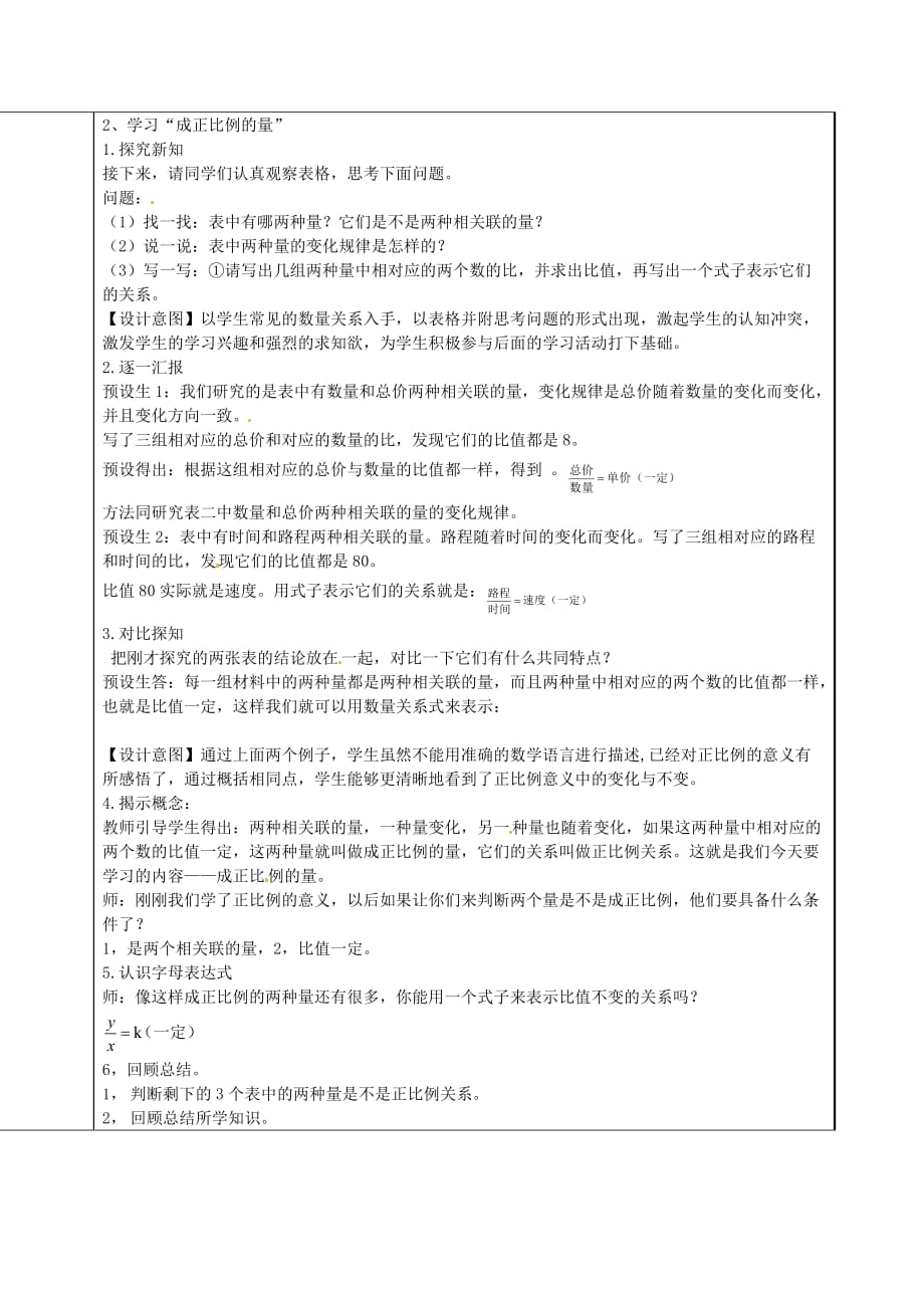 六年级数学下册教案-4.2.1 正比例20-人教版_第2页