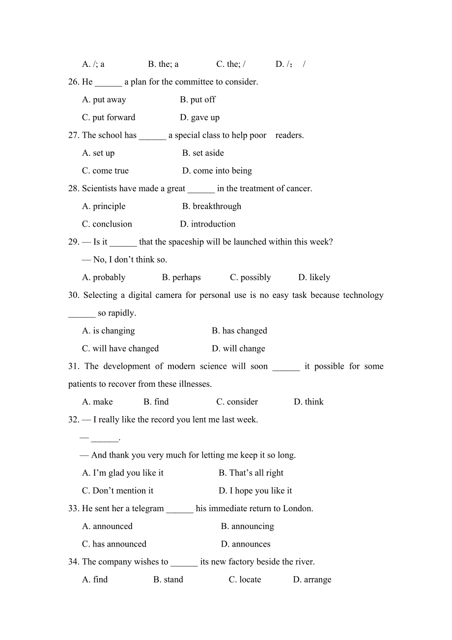 Unit 11 Scientific achievements 单元测试题.doc_第4页