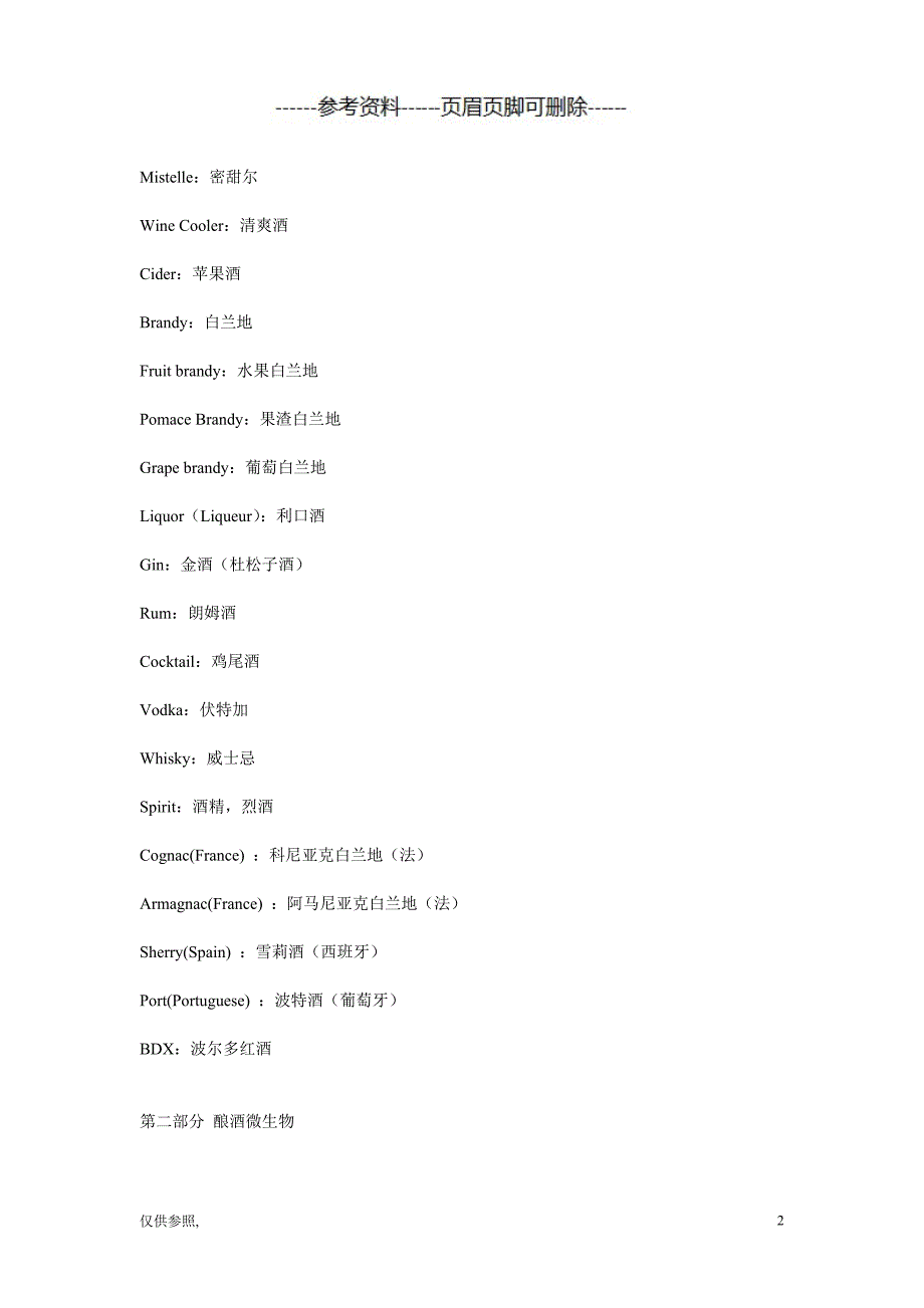 葡萄酒专业词汇中英文对照[参照材料]_第2页
