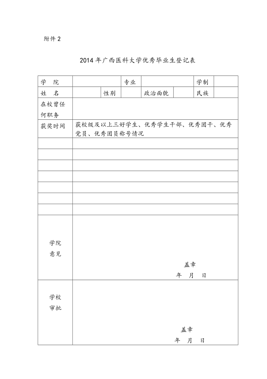 2014年广西医科大学优秀毕业生评选_第4页