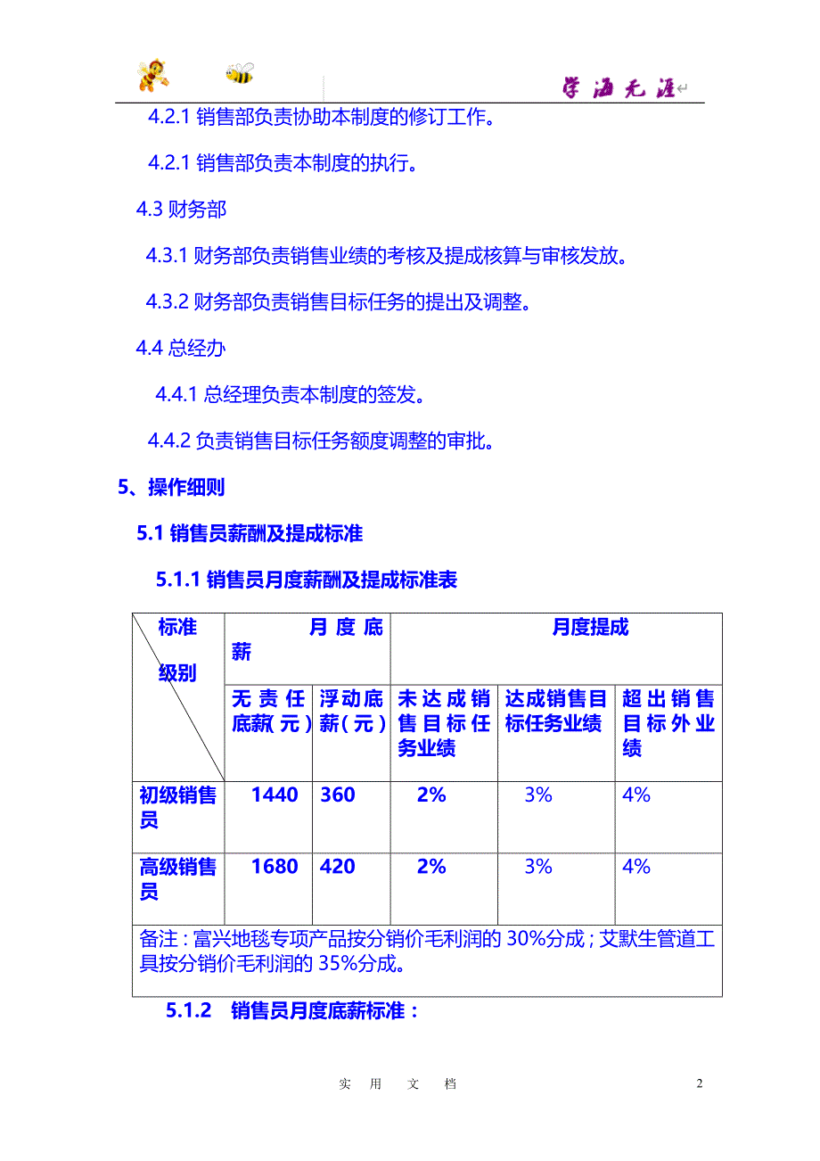 激活销售 薪酬篇：销售部薪酬与绩效管理制度_第2页