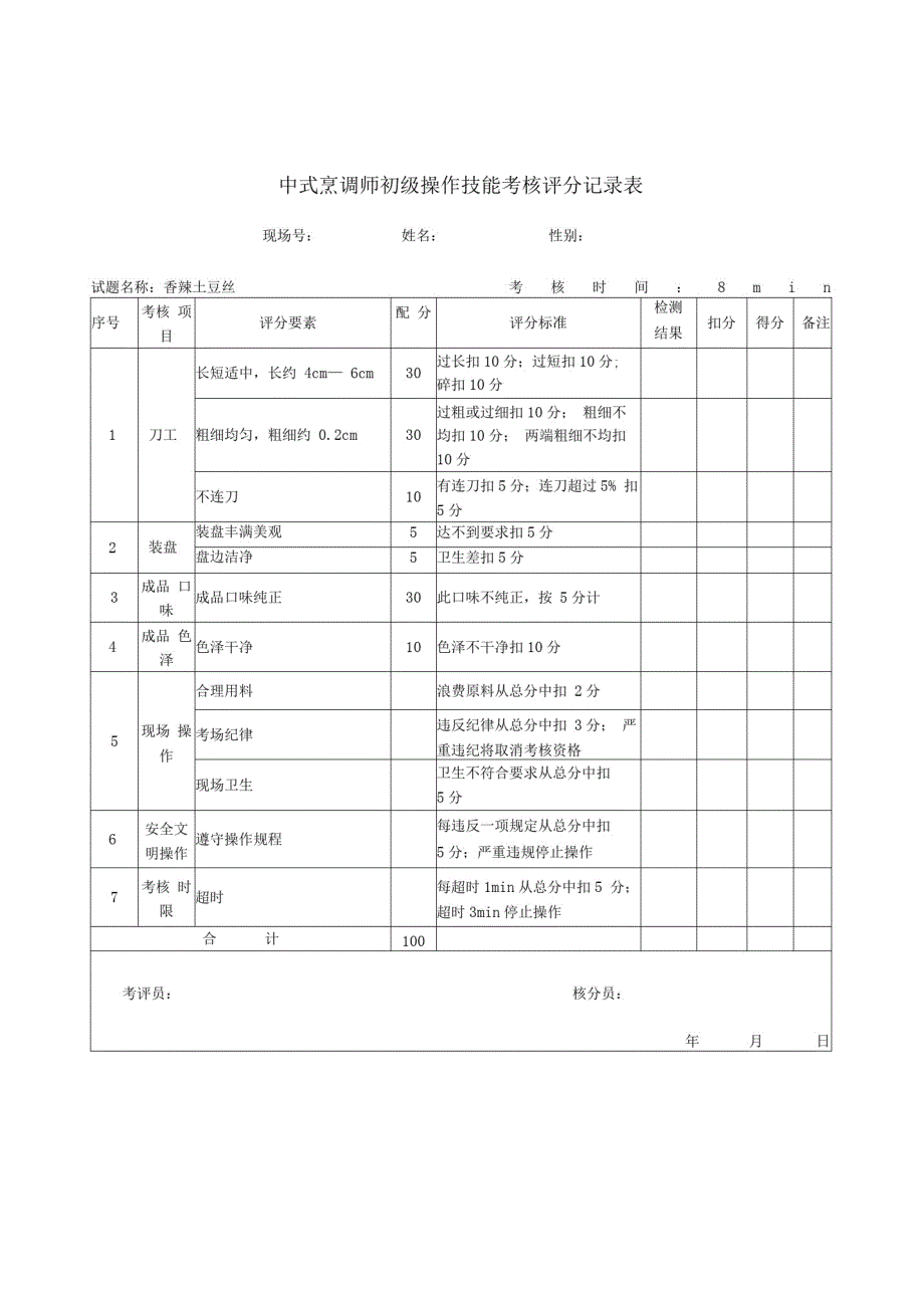 (精品)中式烹调师初级职业技能鉴定试题_第4页