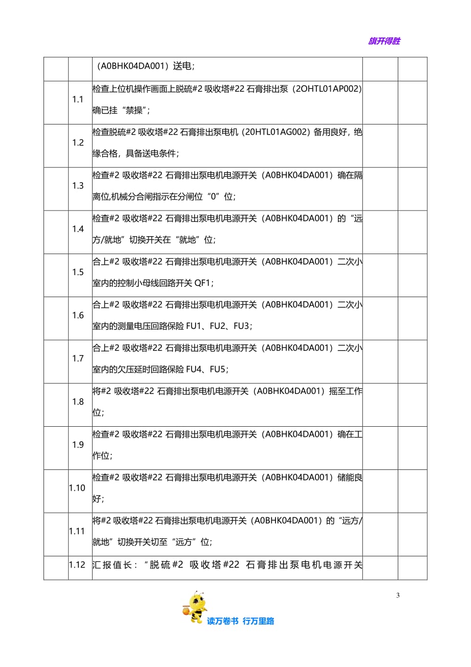 脱硫精品——脱硫#2吸收塔#22石膏排出泵电机电源开关（A0BHK03CA001）送电_第3页