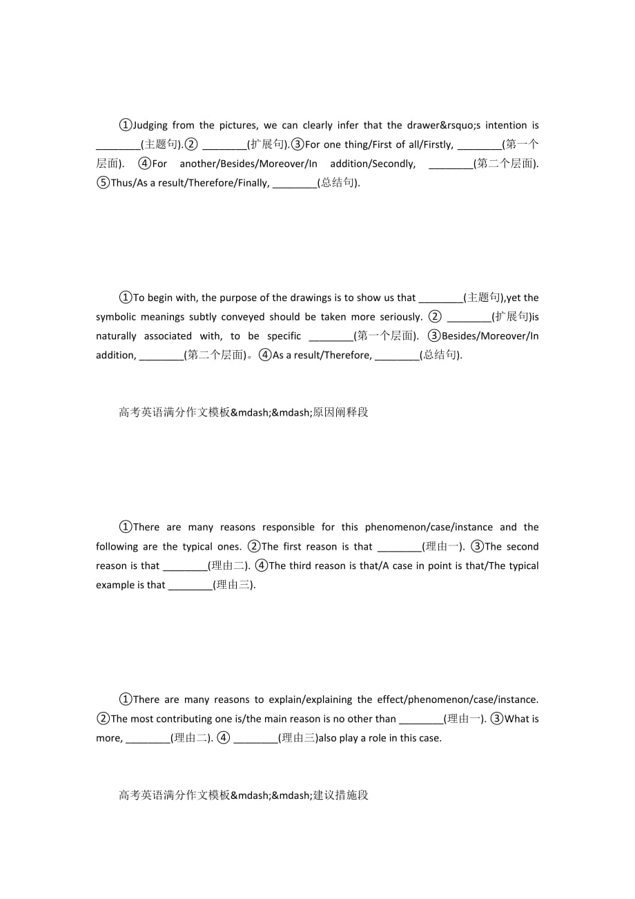 高考英语满分作文10大经典模板_第2页