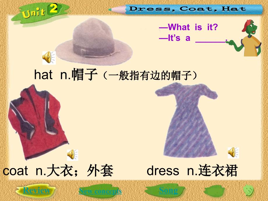 冀教版七年级英语课件dress_coat_hat_第3页