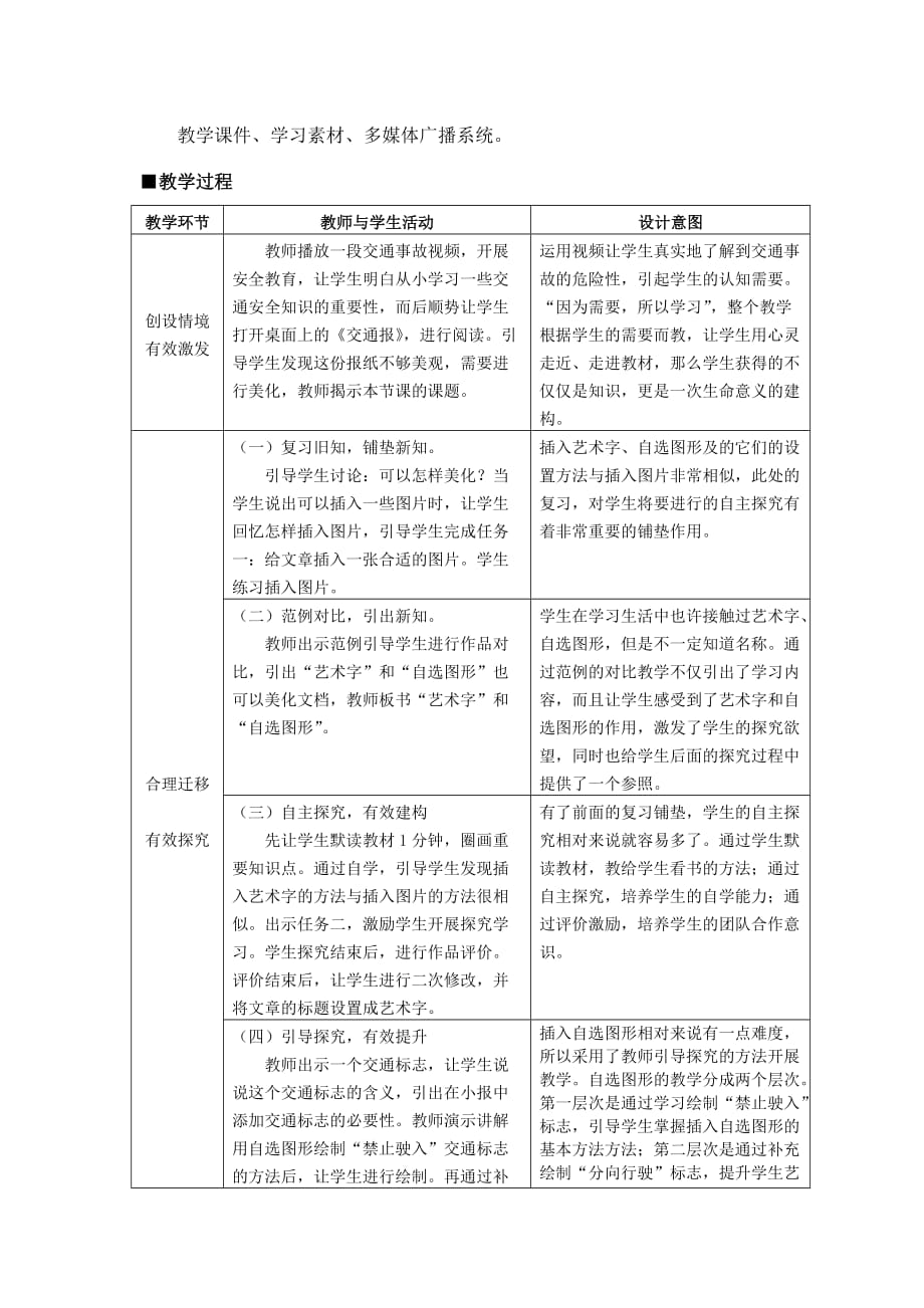 （精选）小学信息技术下册《美化文档》精品教案_第3页