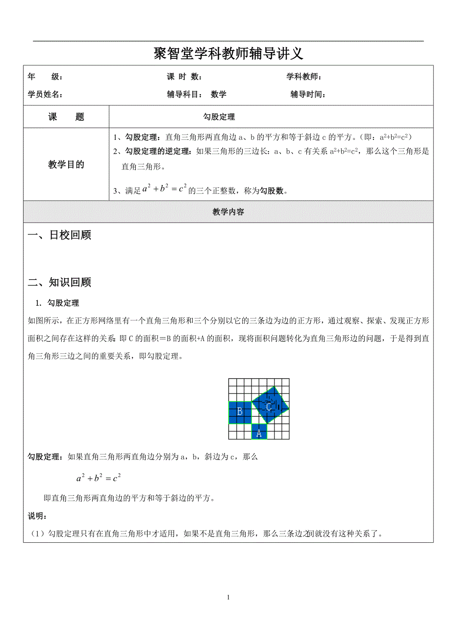 初中数学勾股定理（2020年12月整理）.doc_第1页