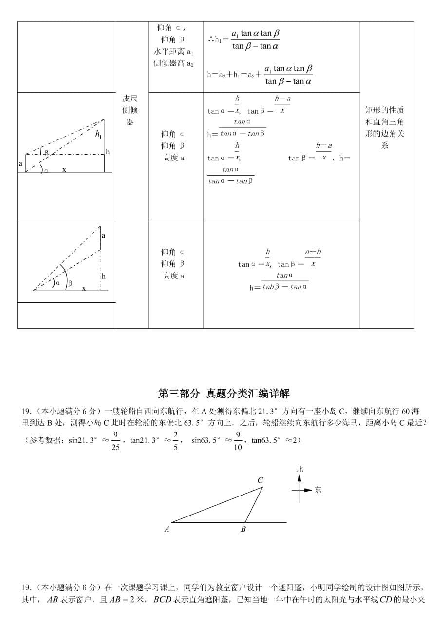 锐角三角形28.2解直角三角形知识点整理复习_第5页