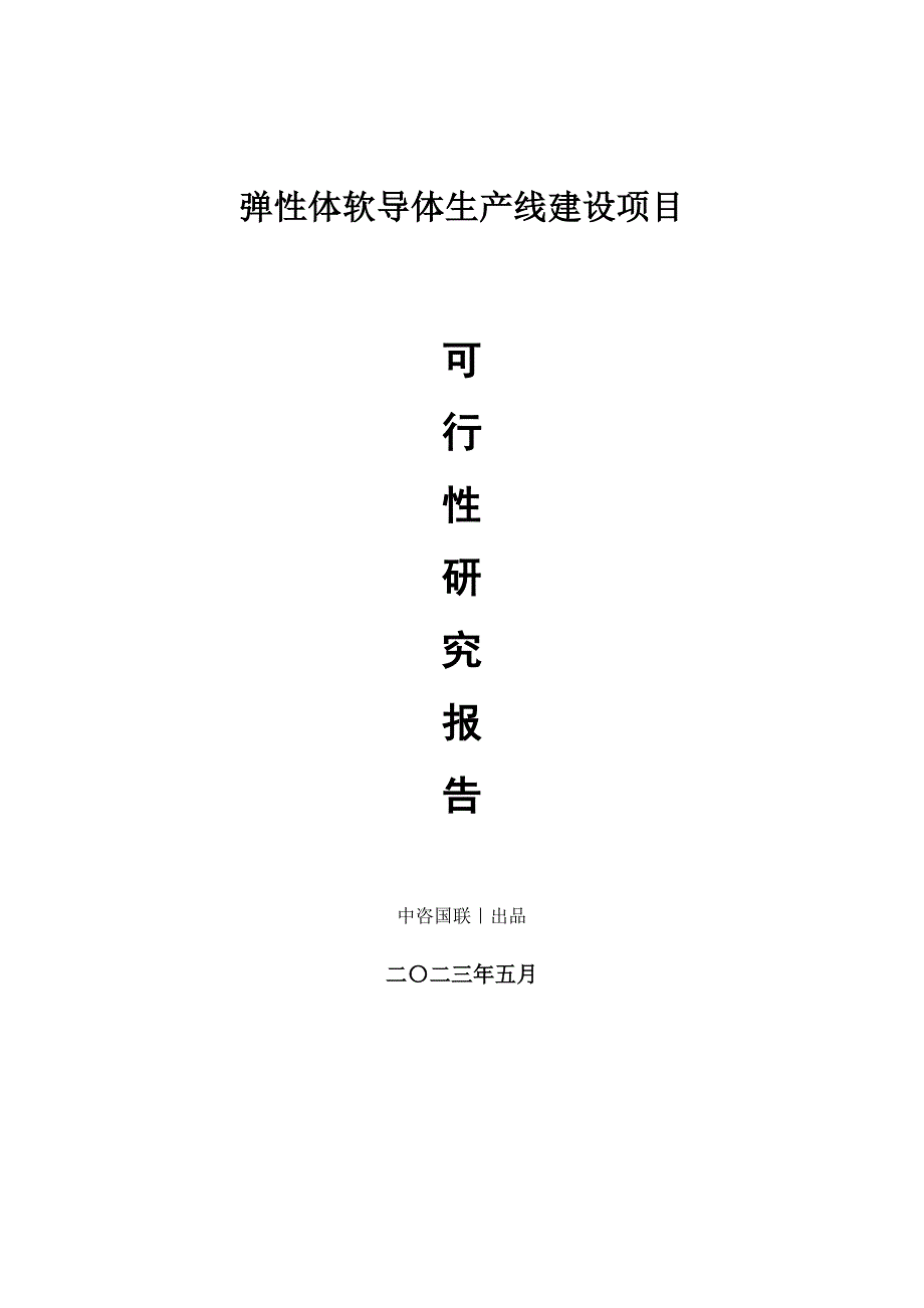 弹性体软导体生产建设项目可行性研究报告_第1页