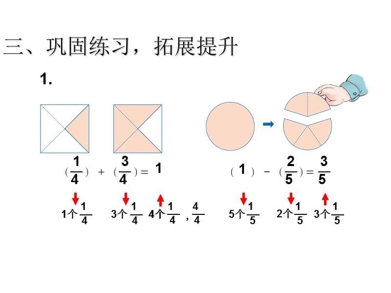 人教版三年级上册数学教学课件-第八单元1减去一个分数_第5页