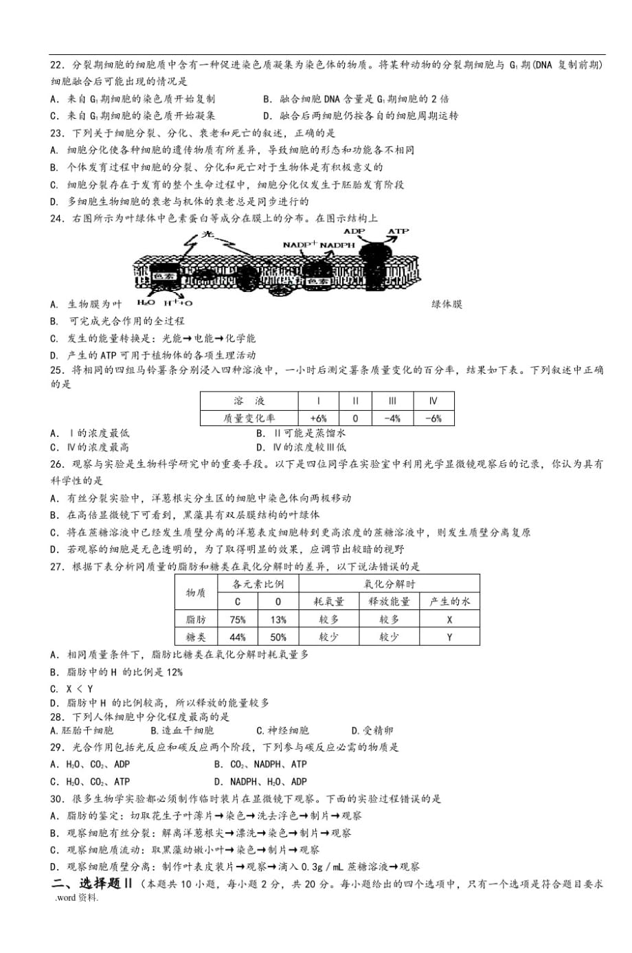 杭州四中高中二年级年级化学期中考试[整理]_第3页