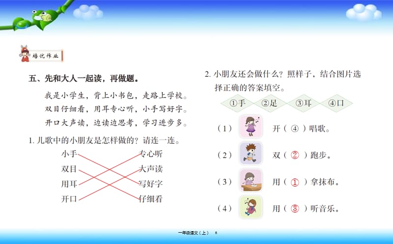 一年级语文上(R) 识字3 口 耳 目_第3页