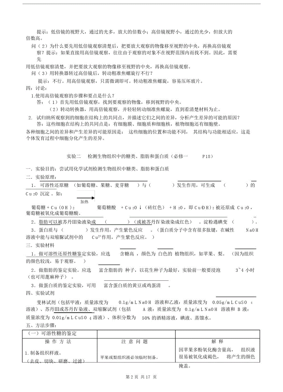 (完整word版)高中生物教材实验复习终版.doc_第2页