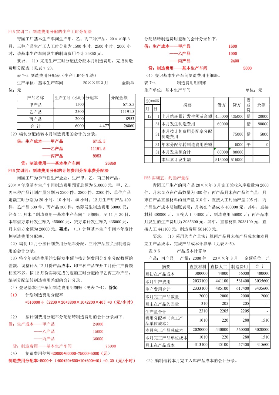 成本会计计算题Word文档_第2页