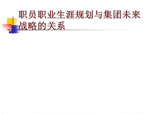 职员职业生涯规划及集团未来战略的关系培训讲义 材料.ppt