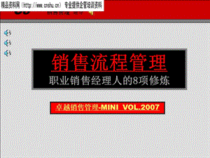 销售流程管理-职业销售经理人的8项修炼(PPT126页)材料.ppt