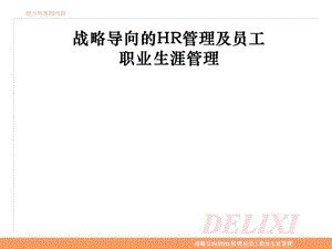 战略导向的HR管理及员工职业生涯管理材料.ppt