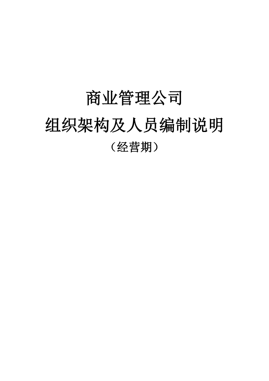 商业管理公司组织架构及人员编制说明(DOCX 163页)_第1页