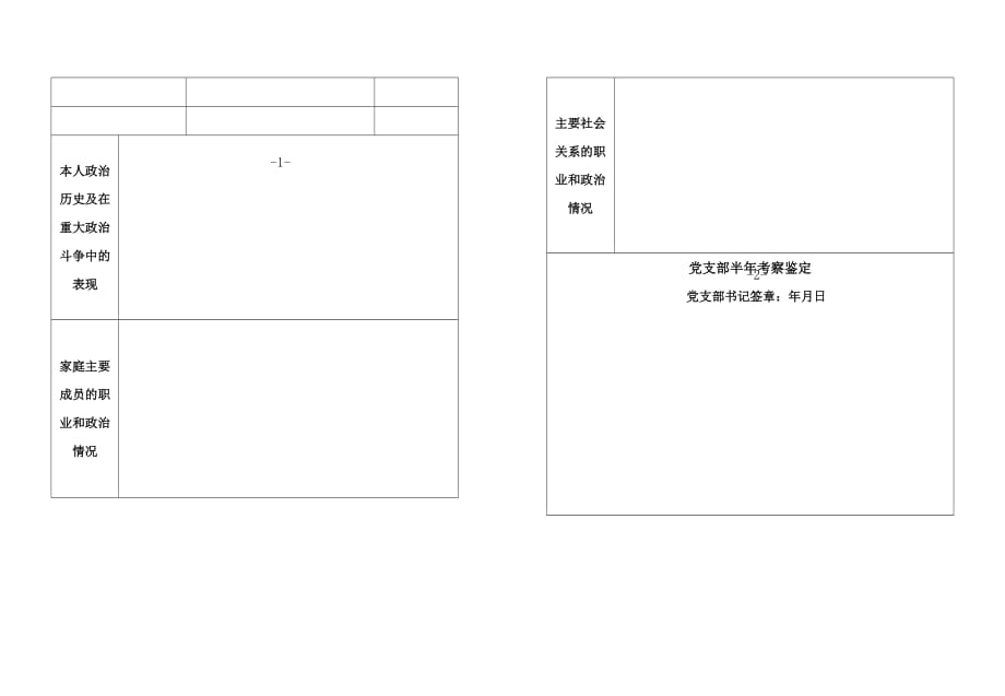 入党积极分子考察表打印版_第4页