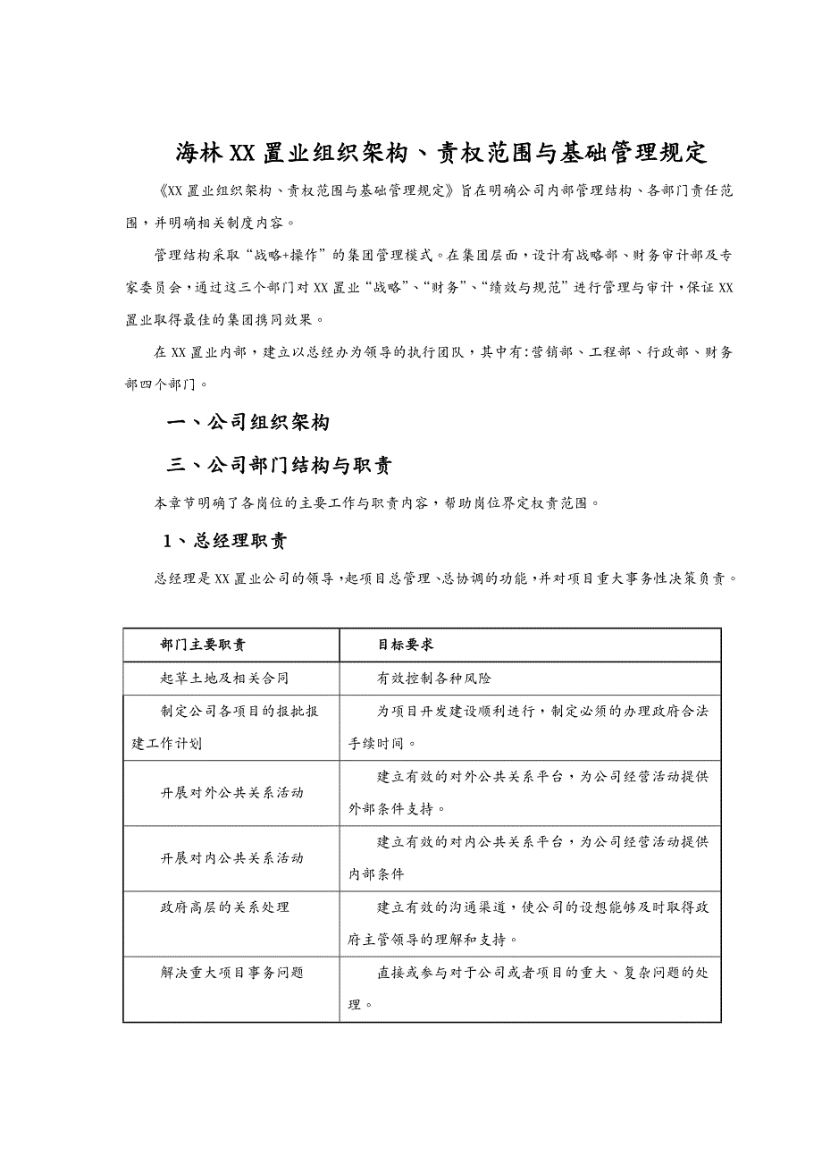 管理制度 小型房地产公司组织架构职责范围与管理制度_第2页