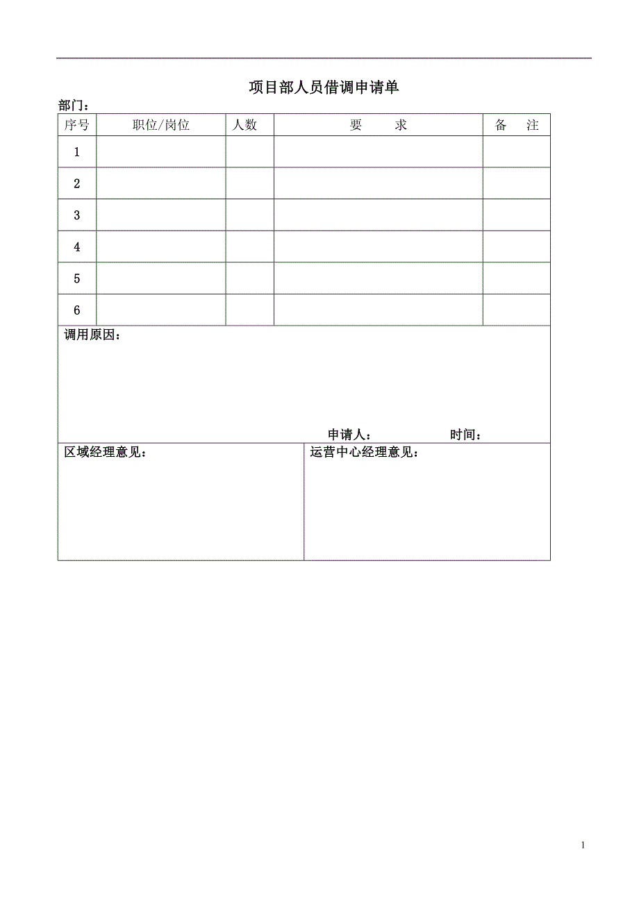 公司规范表格（DOC 58页）_第1页