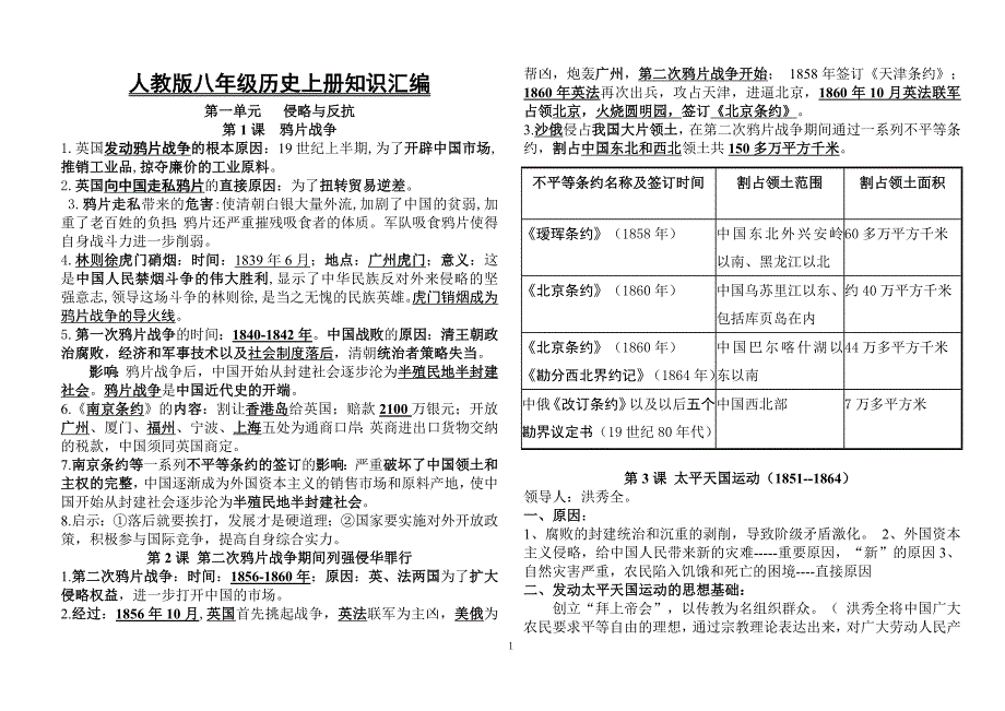 八年级历史知识点一_第1页