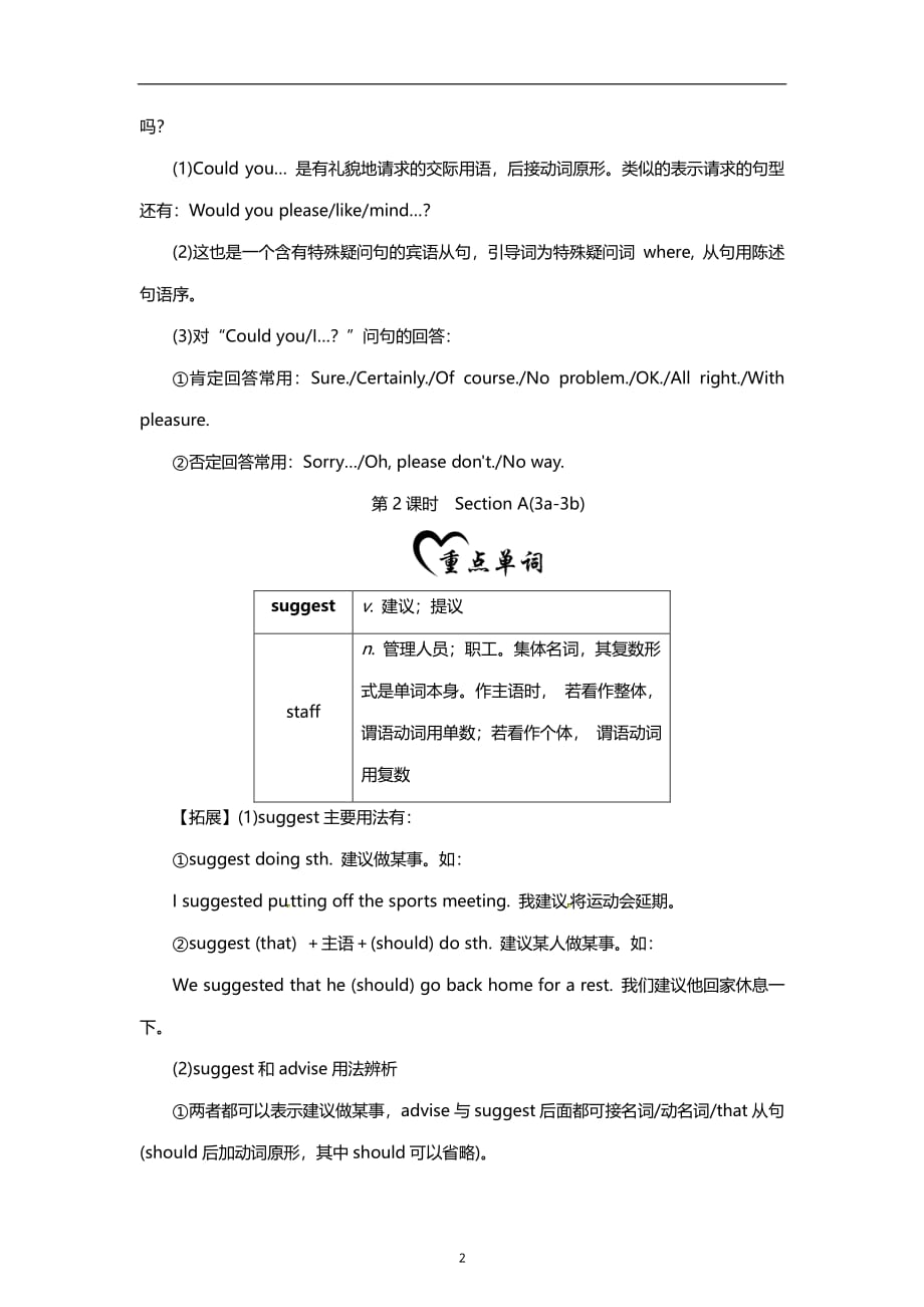 人教版九年级英语：Unit 3 基础知识梳理_第2页