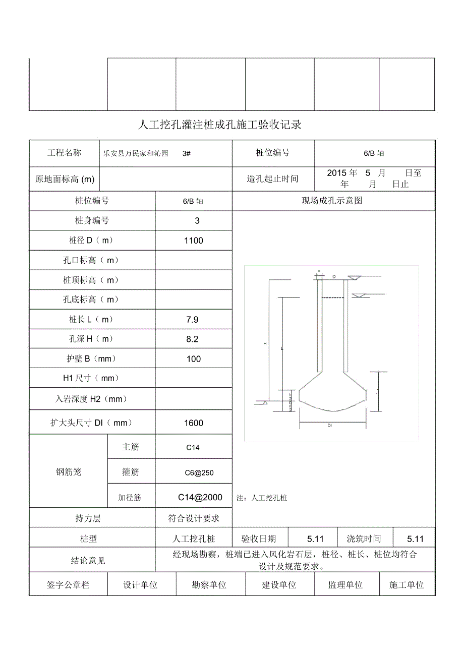 [终稿]3人工挖孔灌注桩成孔施工验收记录_第3页