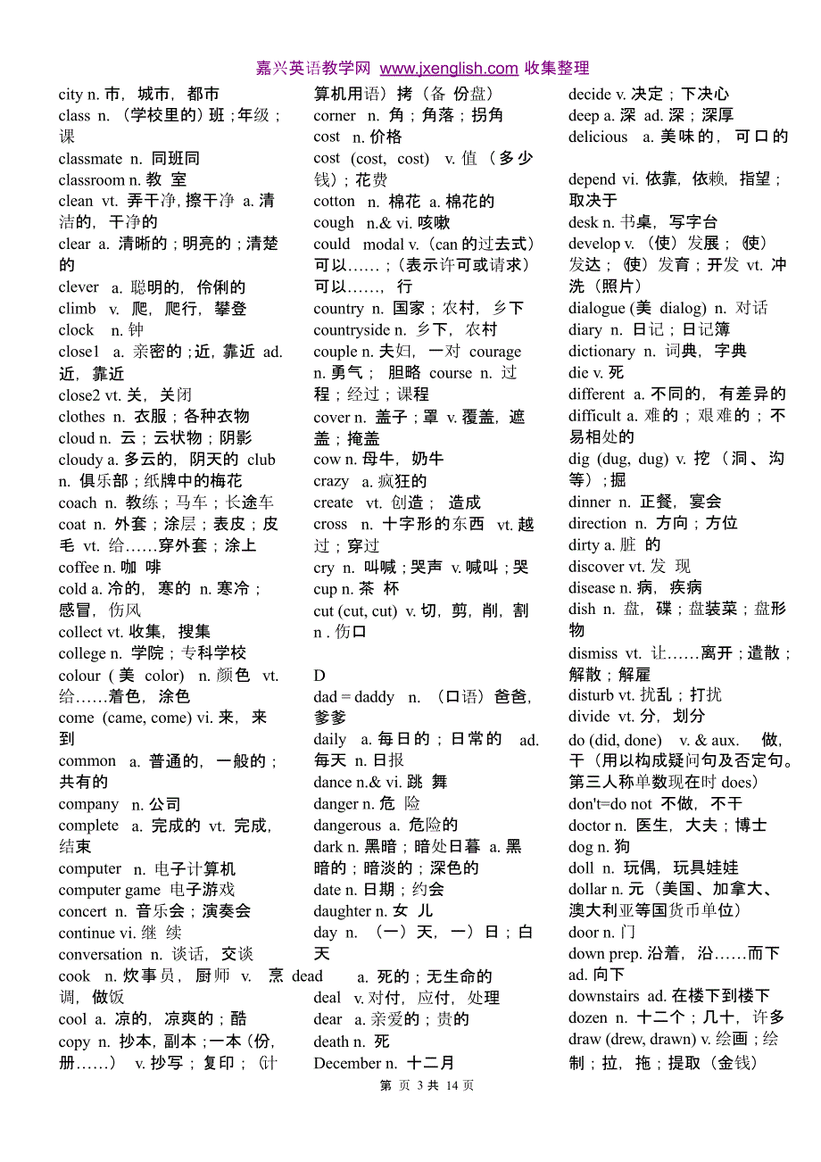 初中英语词汇表下载（2020年12月整理）.pptx_第3页