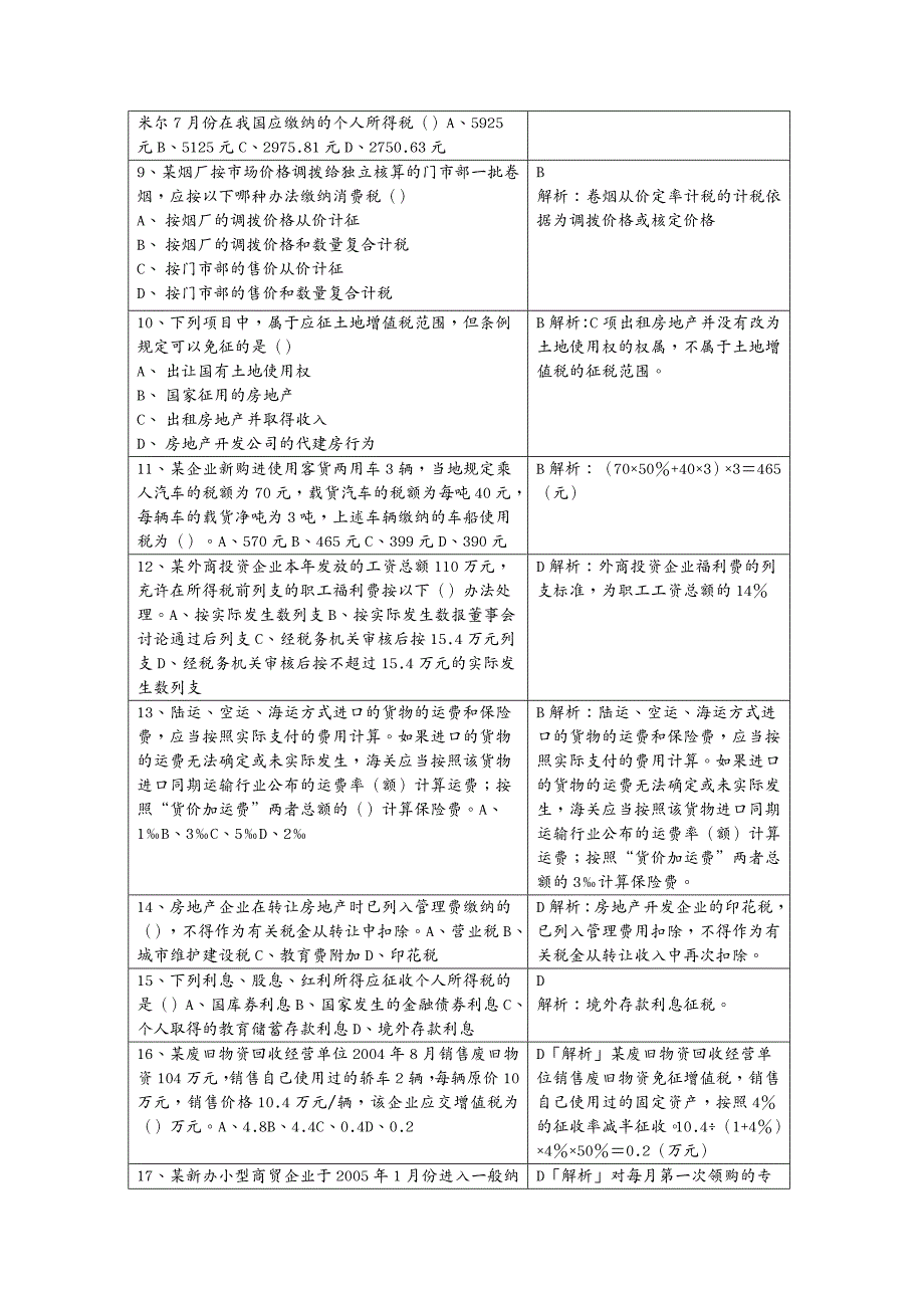 财务管理税务规划国家税收模拟考试试题_第3页