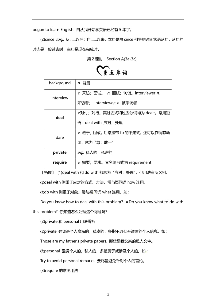 人教版九年级英语：Unit 4 基础知识梳理_第2页