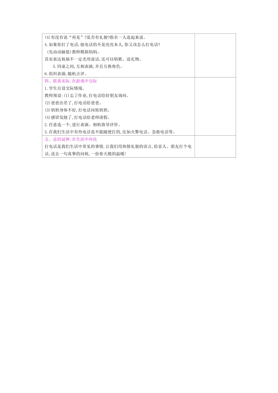 一年级下册语文教案第五单元：口语交际打 电 话人教部编版_第2页