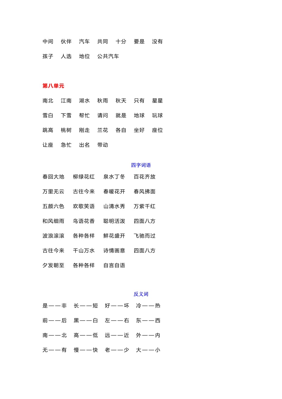 2020小学一年级语文下册字词基础积累大全_第3页