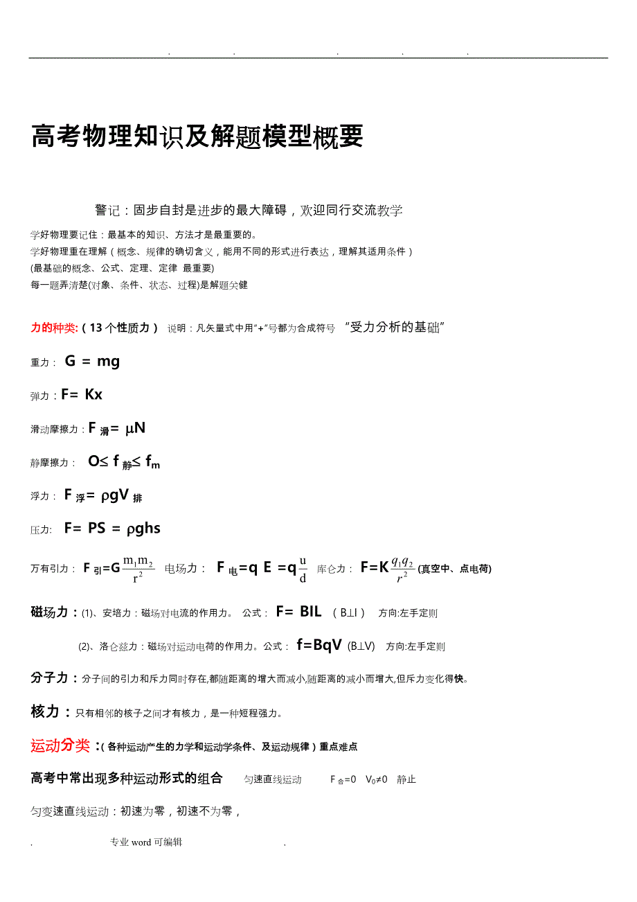 高中物理知识点与复习归纳_高考必备_第2页