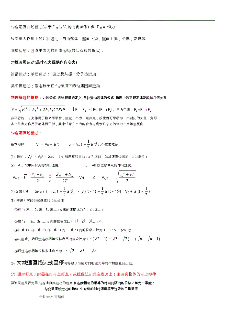 高中物理知识点与复习归纳_高考必备_第3页