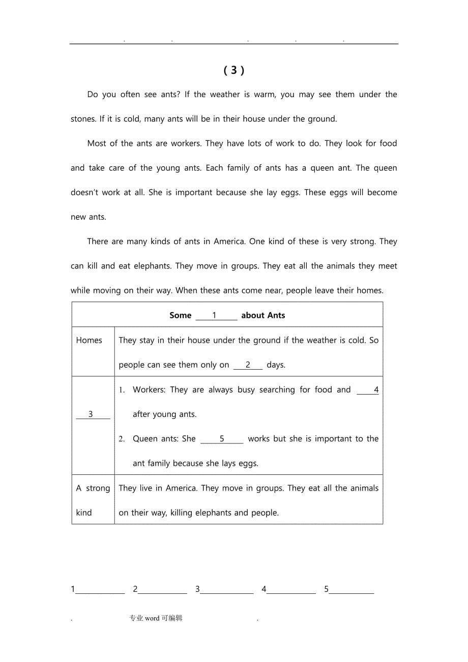 牛津译林版8A_英语期中复习专题练习—任务型阅读_第5页