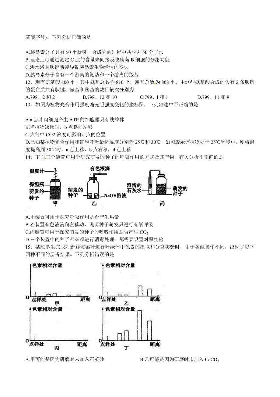 精品解析：【全国百强校】山东省师范大学附属中学2016届高三上学期第一次模拟考试生物试题解析（原卷版）.doc_第2页