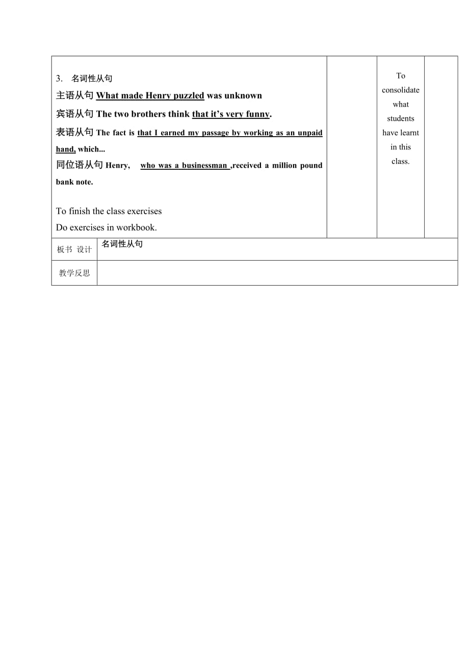 江西省万载县株潭中学人教高中英语必修三教案：Unit 3 The Million Pound Bank Note Grammar1 .doc_第2页