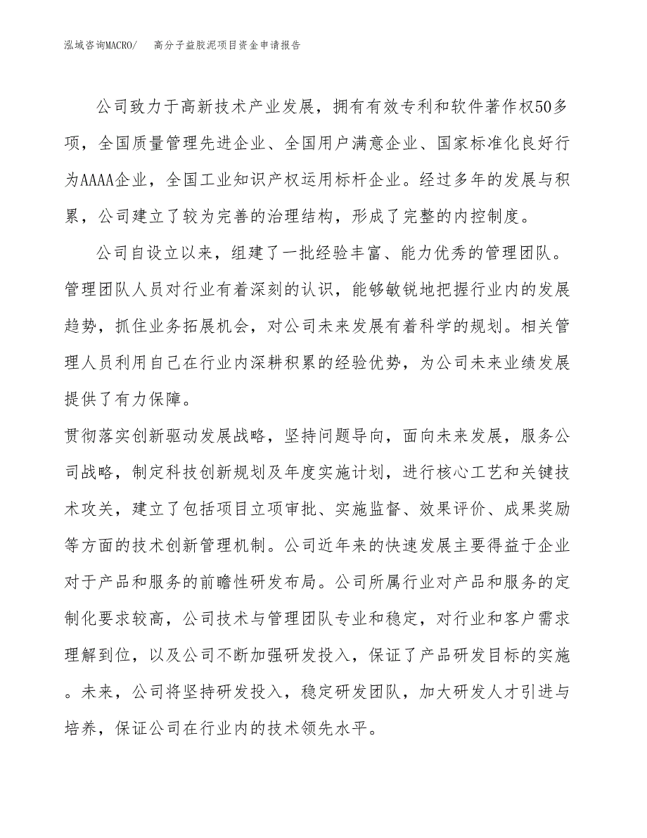 高分子益胶泥项目资金申请报告.docx_第4页